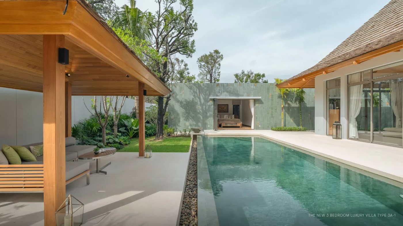 Anchan Indigo — villa exterior by the pool, daytime